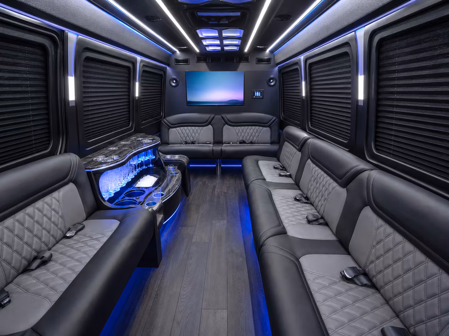 toms river 25 passenger party bus interior